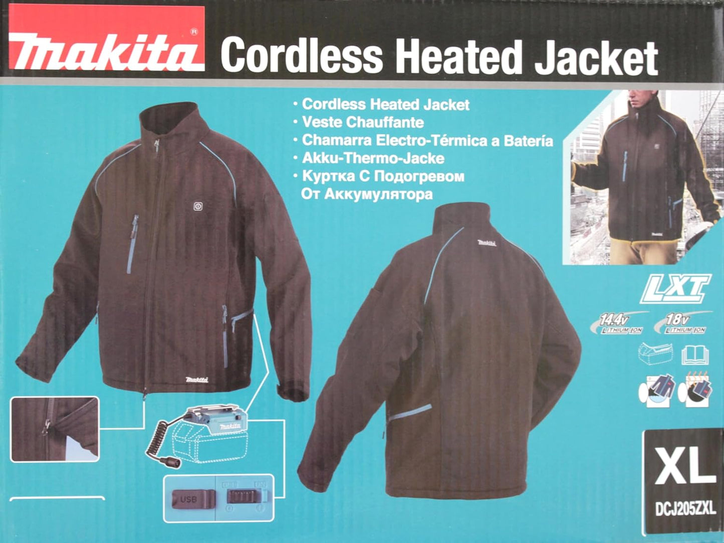 Makita DCJ205ZXL Battery Thermal Jacket Size One Size