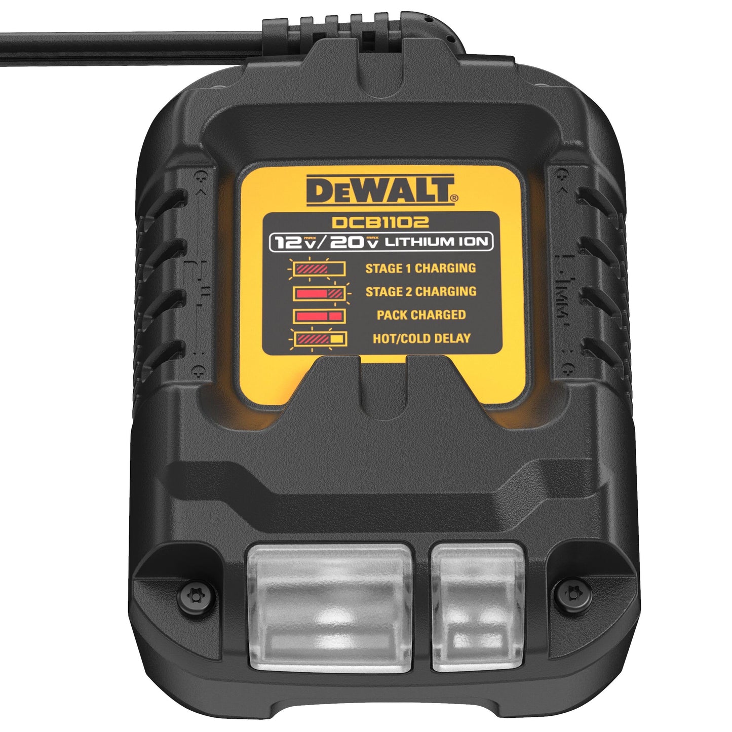 Dewalt Powerstack DCB1102E2 18 Volt Battery Kit (1.7 Ah, Innovative Pouch Cell Technology, Can be Used in All 18 V XR Battery Machines, with Capacity Display via LEDs, Includes 2 Batteries & Charger)