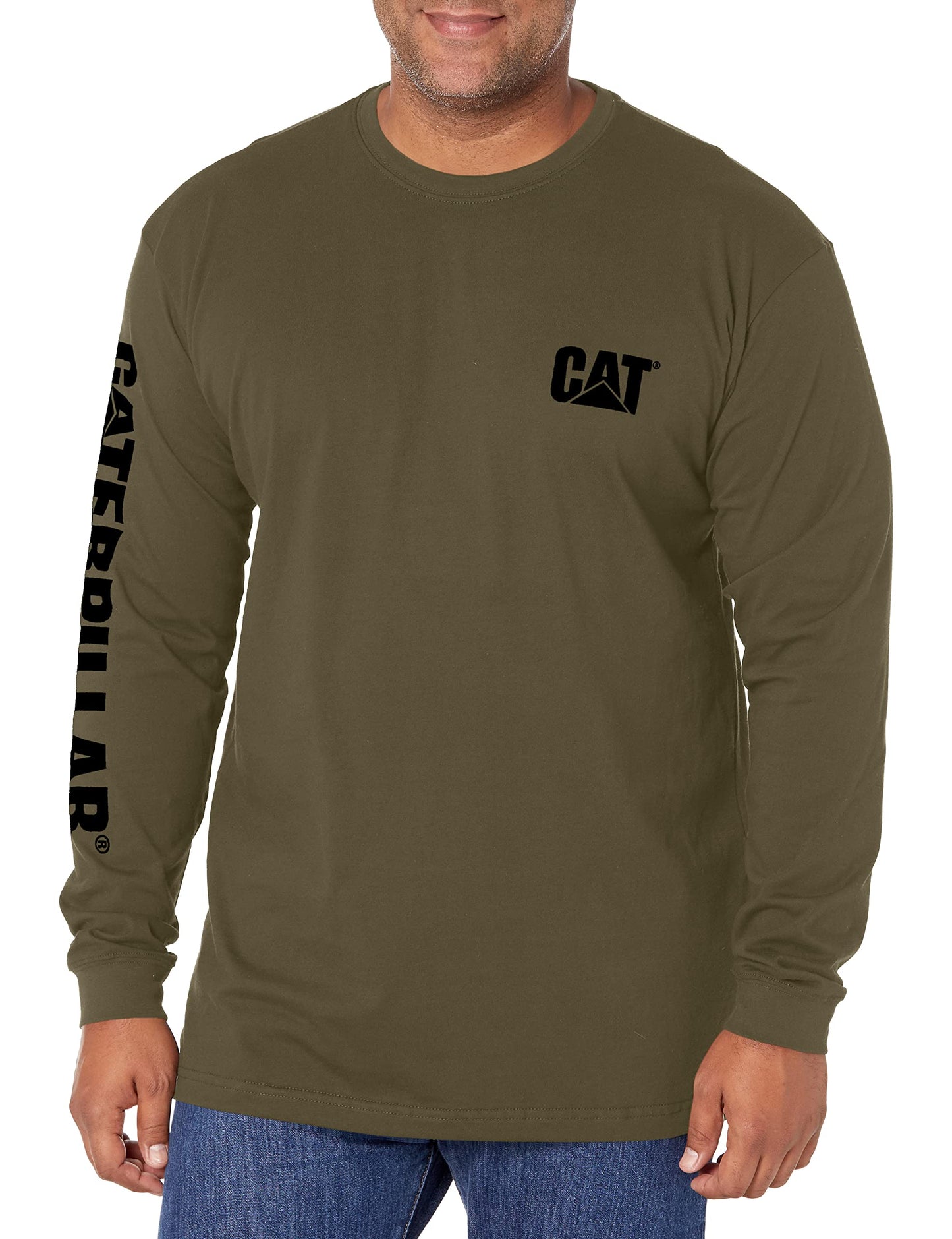 CAT Men's Trademark Banner Long Sleeve T-shirt상표 배너 긴소매 티셔츠camiseta Manga Larga De La Marca T-Shirt