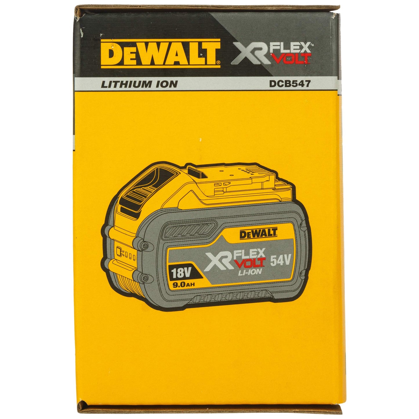 Dewalt DCB547-XJ XR Flex Volt Battery, 18 V, Yellow/Black, 9 A