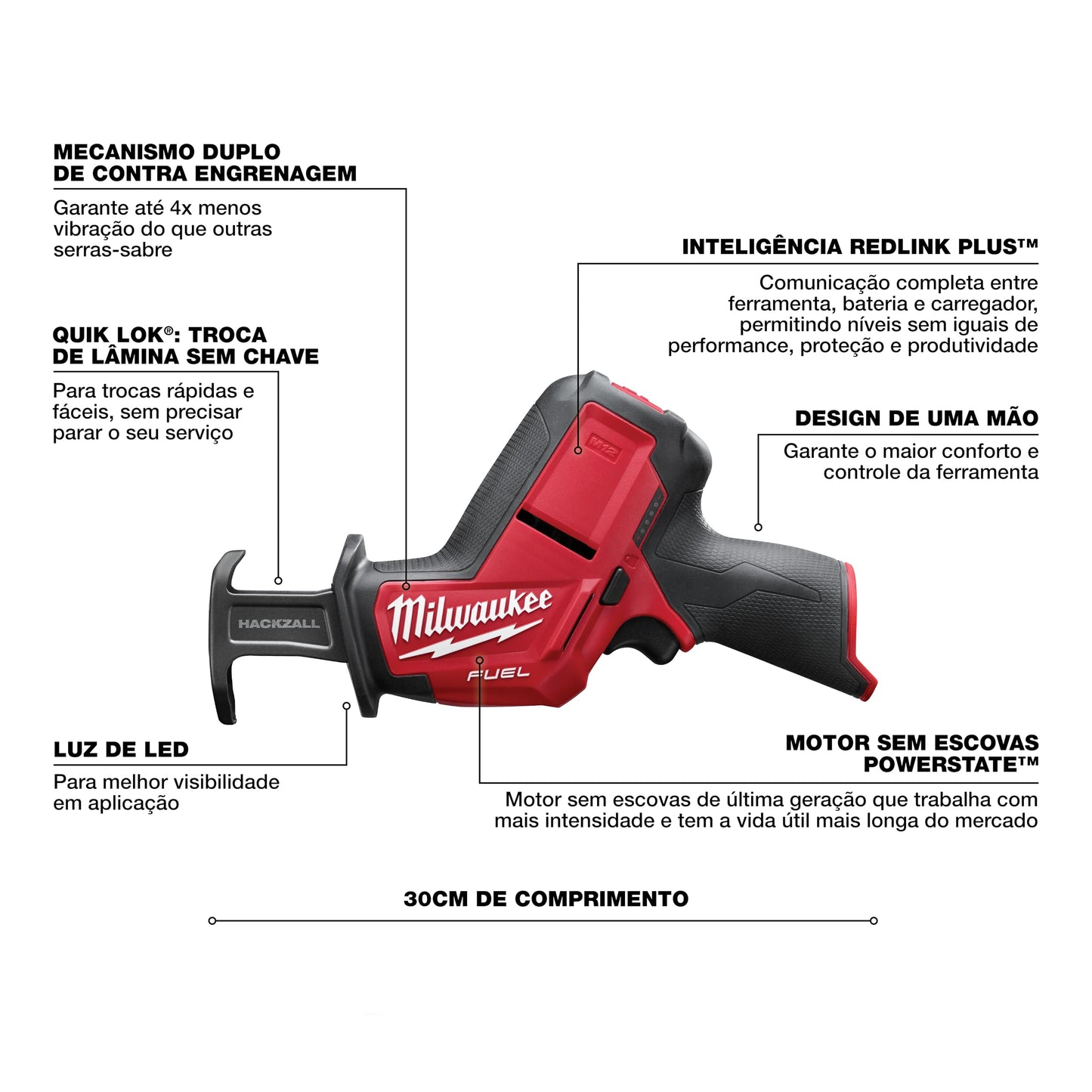 Milwaukee 2520-20 M12 Fuel Hackzall Bare Tool, Red