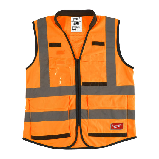 Milwaukee 4932471899 Premium Hi Visibility Vest 15 Pockets Orange Size L/XL