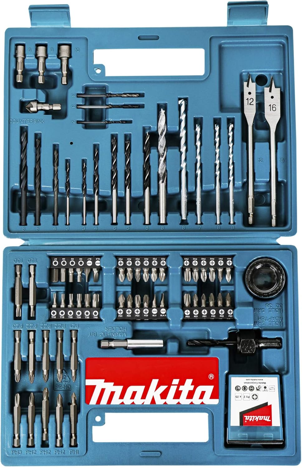 Makita B-53811 Drill & Screwdriver Bit Accessory Set (100 Piece), Multi-Colour, Set of 100