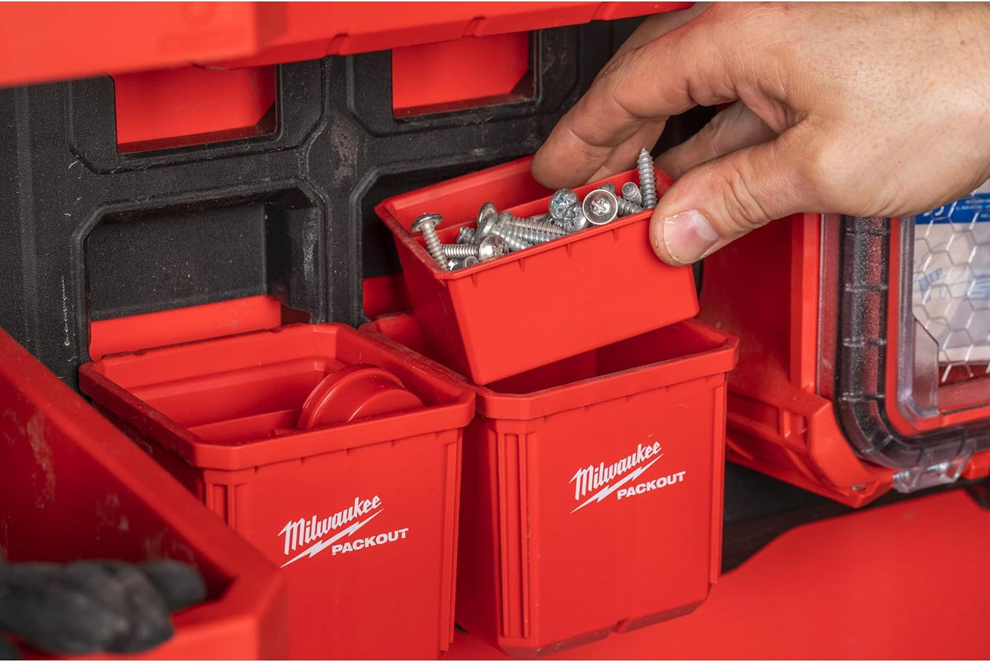 Milwaukee Packout Container 10 x 10 cm Pack of 2, Red