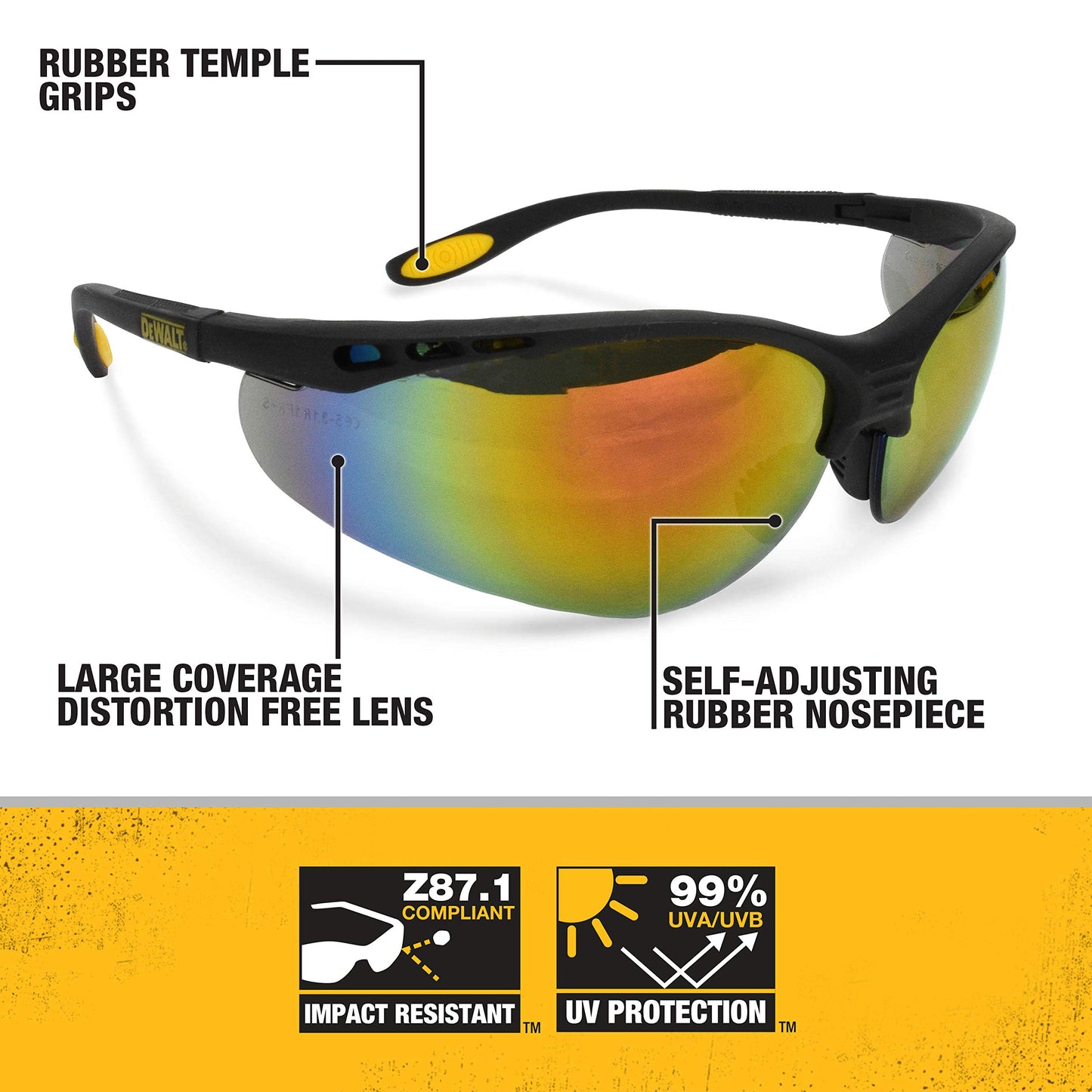 DeWalt DPG58-6D Reinforcer Fire Mirror Safety Glasses