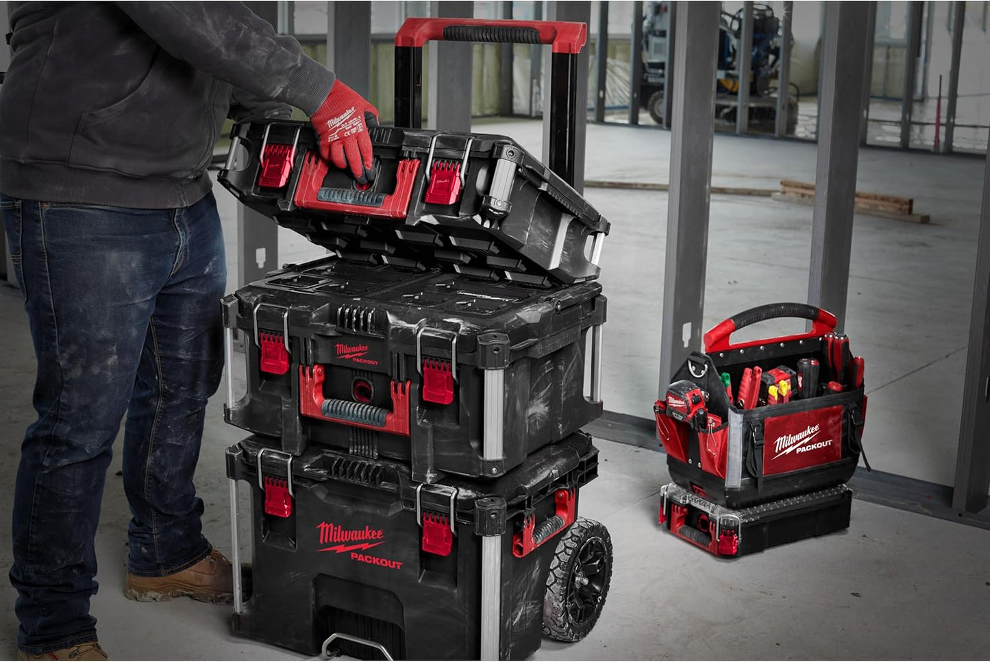 Milwaukee 4932464080 PACKOUT Box 3 Toolbox System , Red