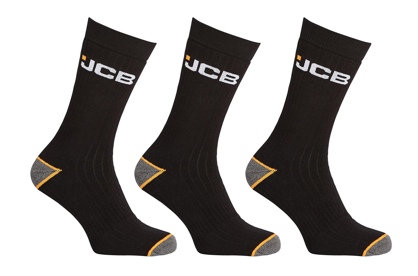 JCB Socks - Outdoor Activity Socks Men's - Boot socks - Men's Work Socks - 3 Pack - UK 6-8.5