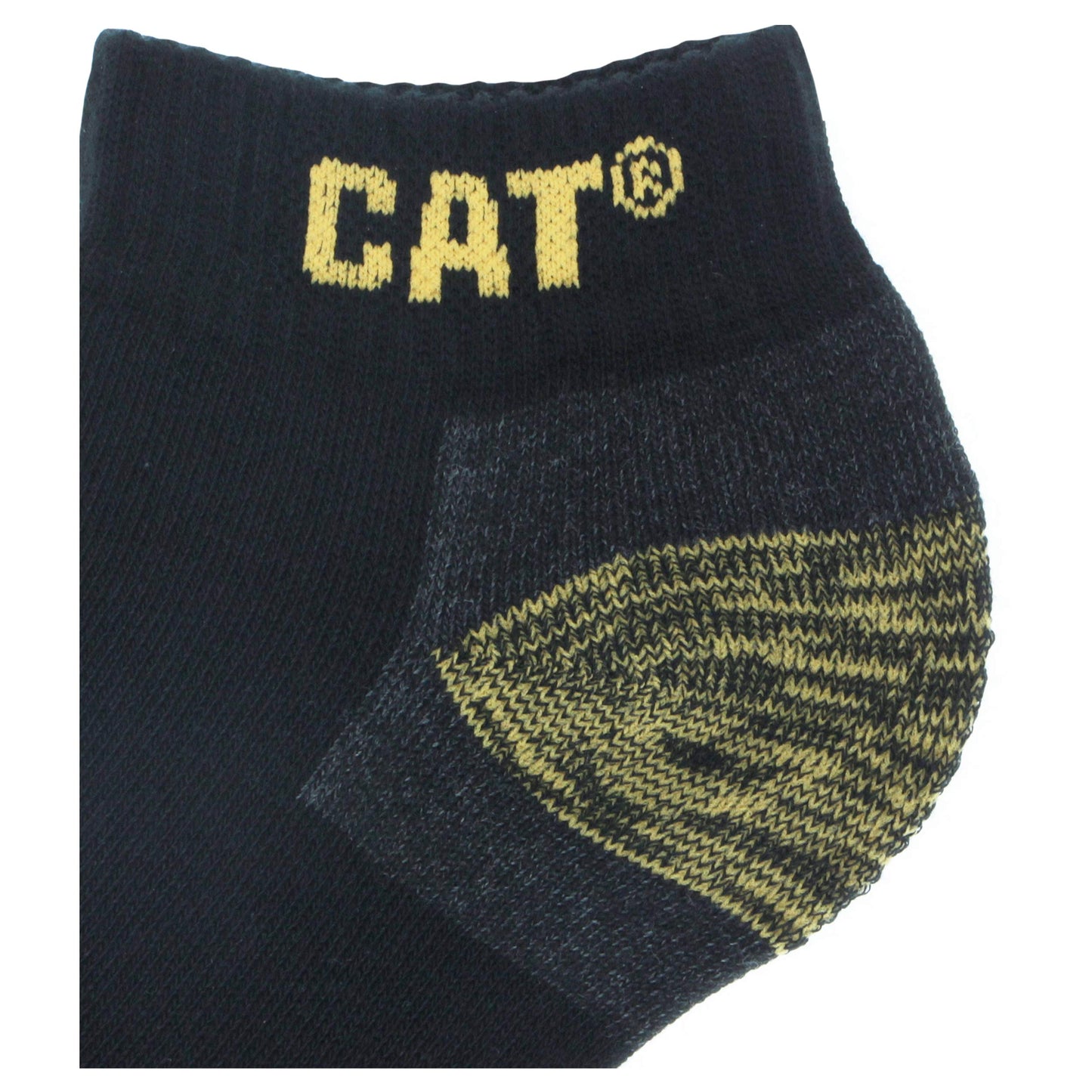 Caterpillar 6 Pairs Sneaker Men's Work Socks Accident Prevention Double Reinforced Heel and Toe Yarn of Excellent Quality Cotton Sponge (Black