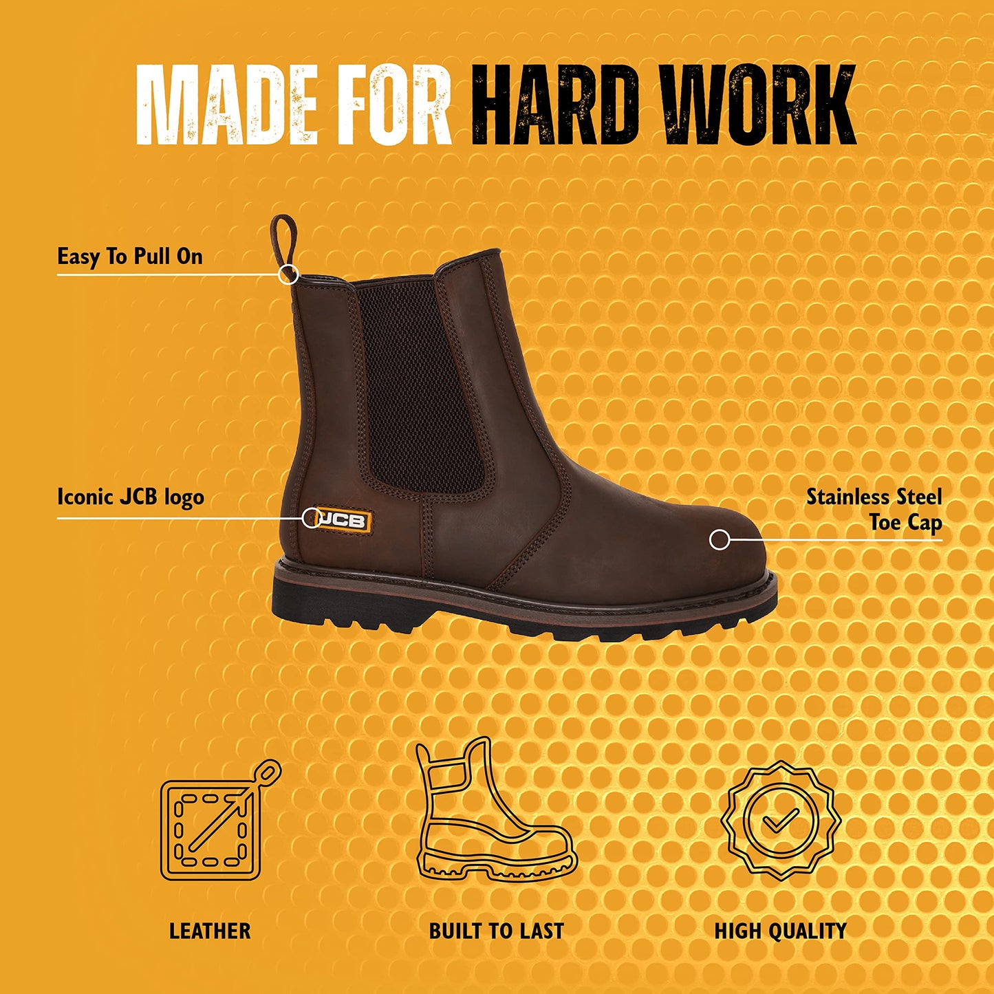 JCB - Farley Dark Brown Dealer Boot - Boots for Men - Safety Footwear - Water Resistant - Men Shoes - Men's Work & Utility Footwear