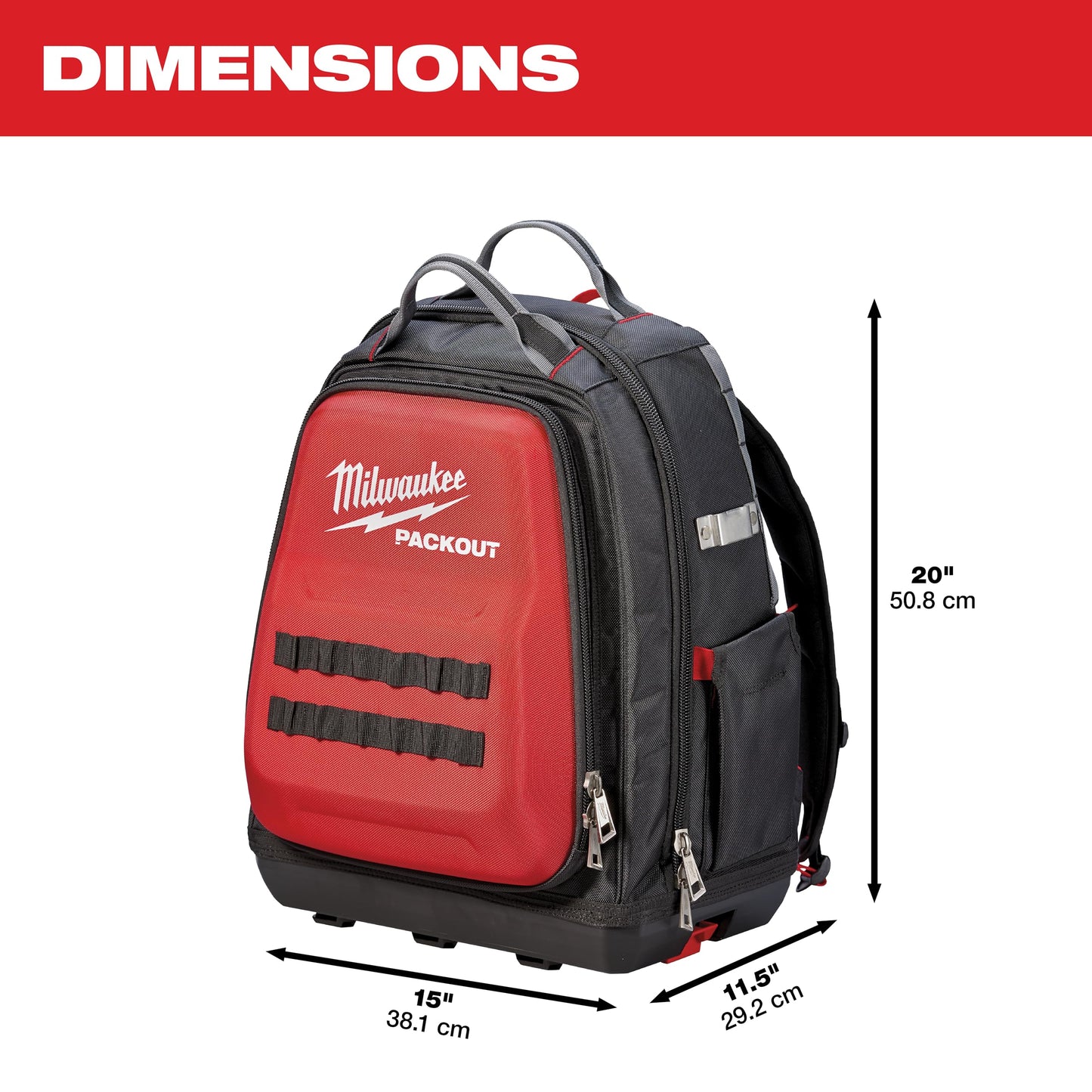 MILWAUKEE PACKOUT BACKPACK | | MODEL 4932471131 | 1680D | 48 POCKETS | ADDITIONAL PADDING | CHEST BELT | POLYMER BASE |