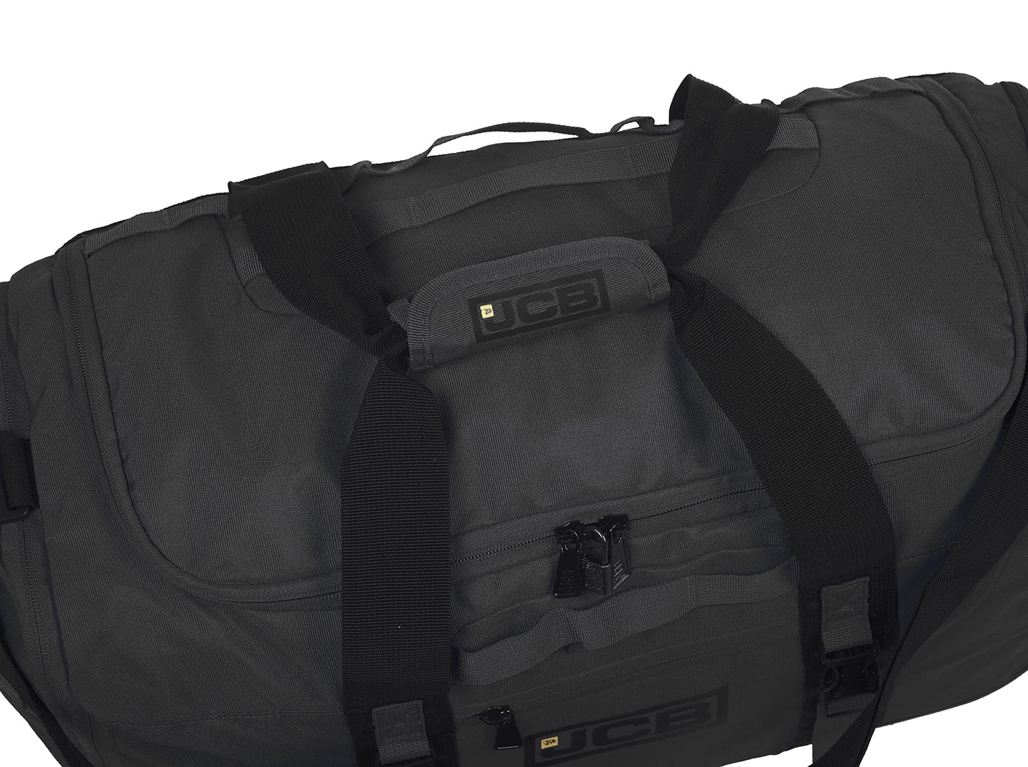 JCB - Duffle Holdall Bag, Grey - Water-Resistant Pu Base - Adjustable Shoulder Strap - 1,000 Denier Polyester - Maximum Capacity of 50 litres - Ideal Gym, Travel Or Overnight Bag