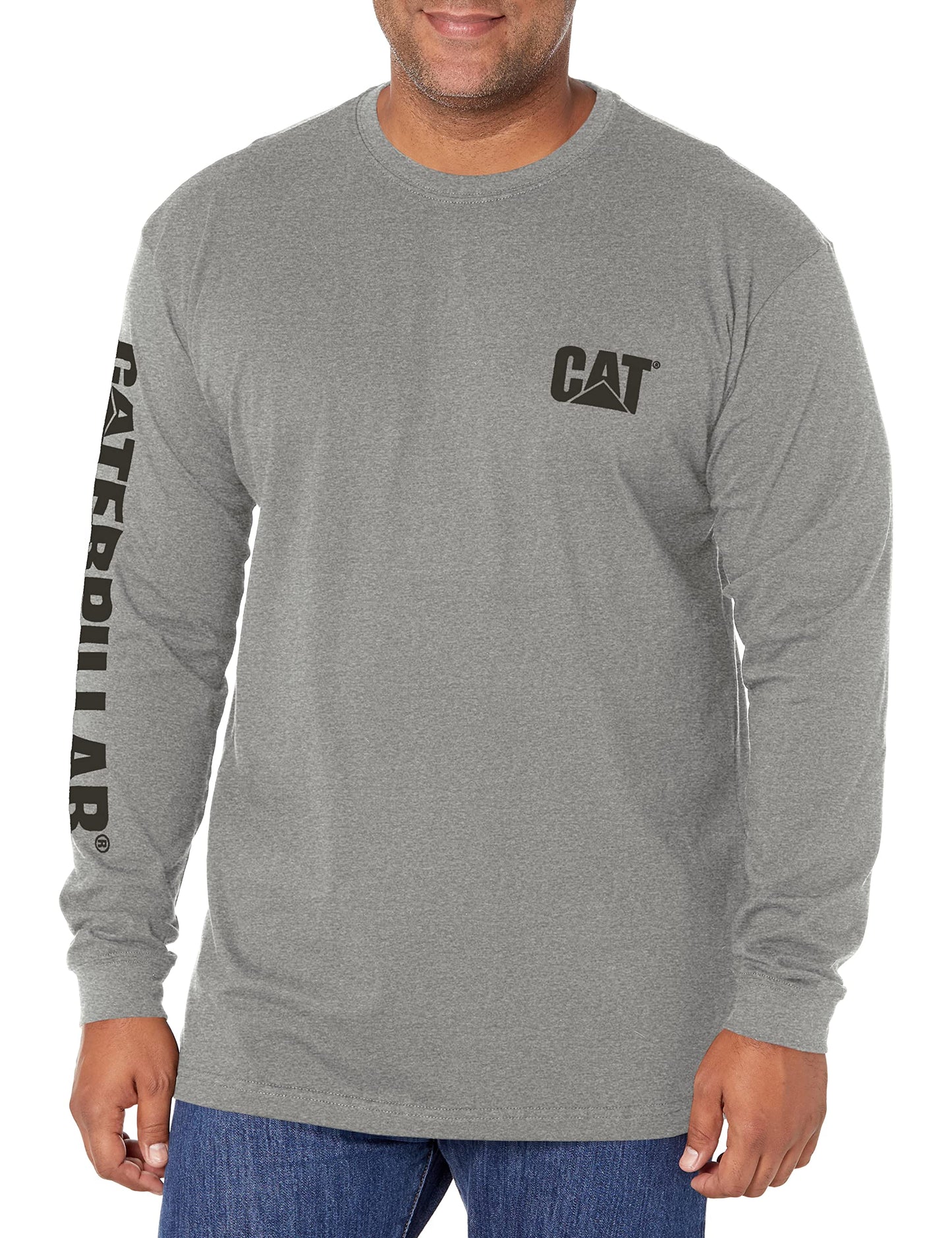 CAT Men's Trademark Banner Long Sleeve T-shirt상표 배너 긴소매 티셔츠camiseta Manga Larga De La Marca T-Shirt