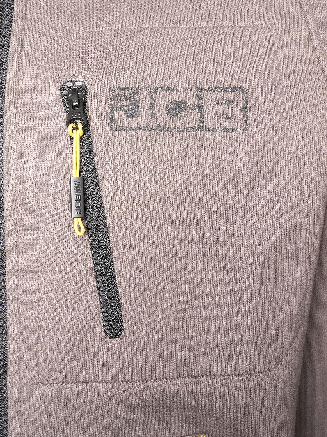 JCB - Trade Work Hoodie, XXX-Large - Made with 80% Cotton & 20% Polyester - Hoodies for Men Branding Details - Mens Clothes - Cordura Fabric Elbow Patches - 320gsm - Grey