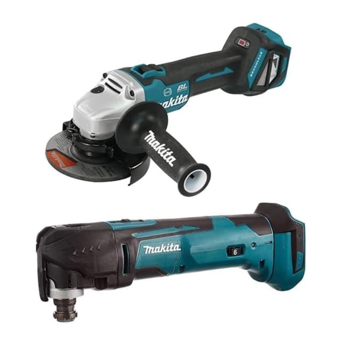 Makita DGA513Z 18V Li-Ion LXT Brushless 125mm Angle Grinder - Batteries and Charger Not Included & DTM51Z Multi-Tool, 18 V,Blue