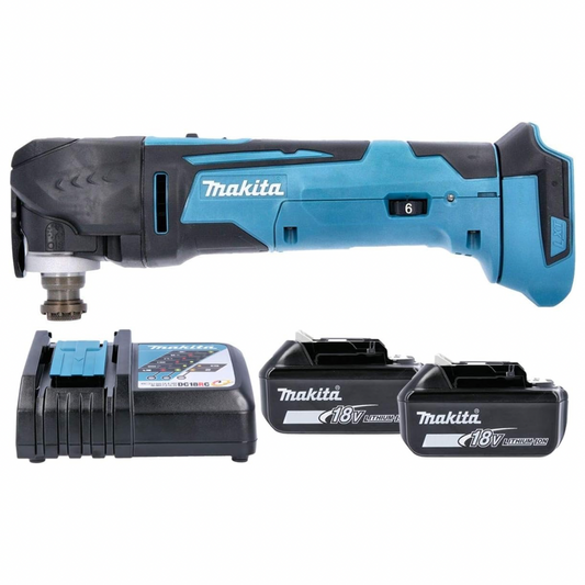 Makita DTM51 18v Multitool Keyless Blade Change with 2 x 6.0 Ah Batteries & Charger