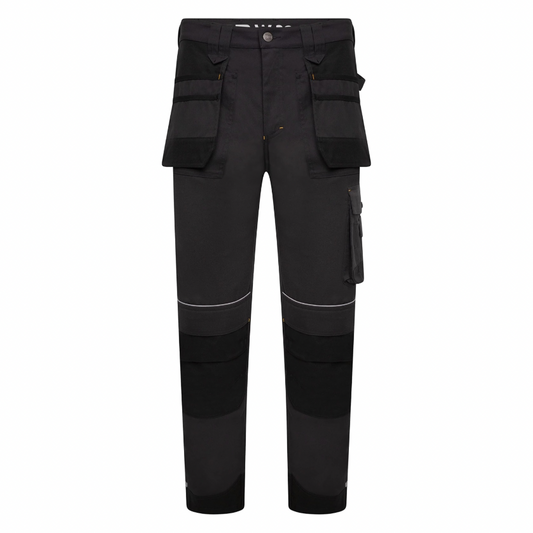 JCB Workwear - Trade Graphite Holster Trousers for Men - Cordura Reinforced Hems & Pockets - Regular Leg (32") - Polyester/Cotton - Waist 40"