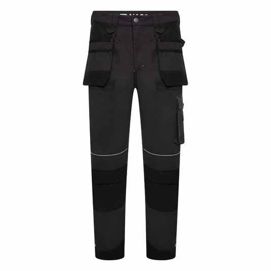 JCB Workwear - Trade Graphite Holster Trousers for Men - Cordura Reinforced Hems & Pockets - Regular Leg (32") - Polyester/Cotton - Waist 28"