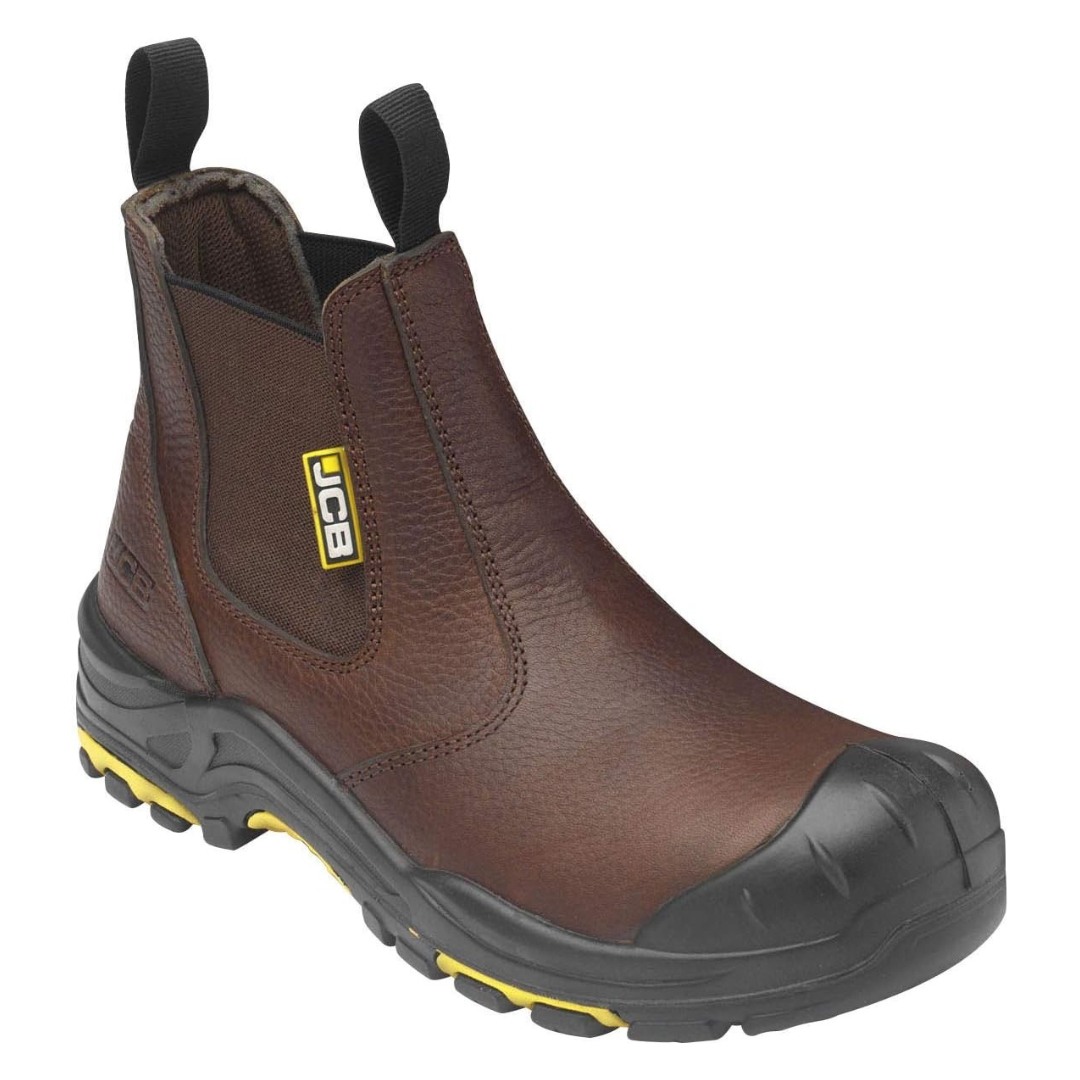 JCB - Men's Dealer T Chelsea Boot - Classic Chelsea Style - Durable & Stylish - for Casual or Workwear - Brown - Size 9 UK, 43 EU