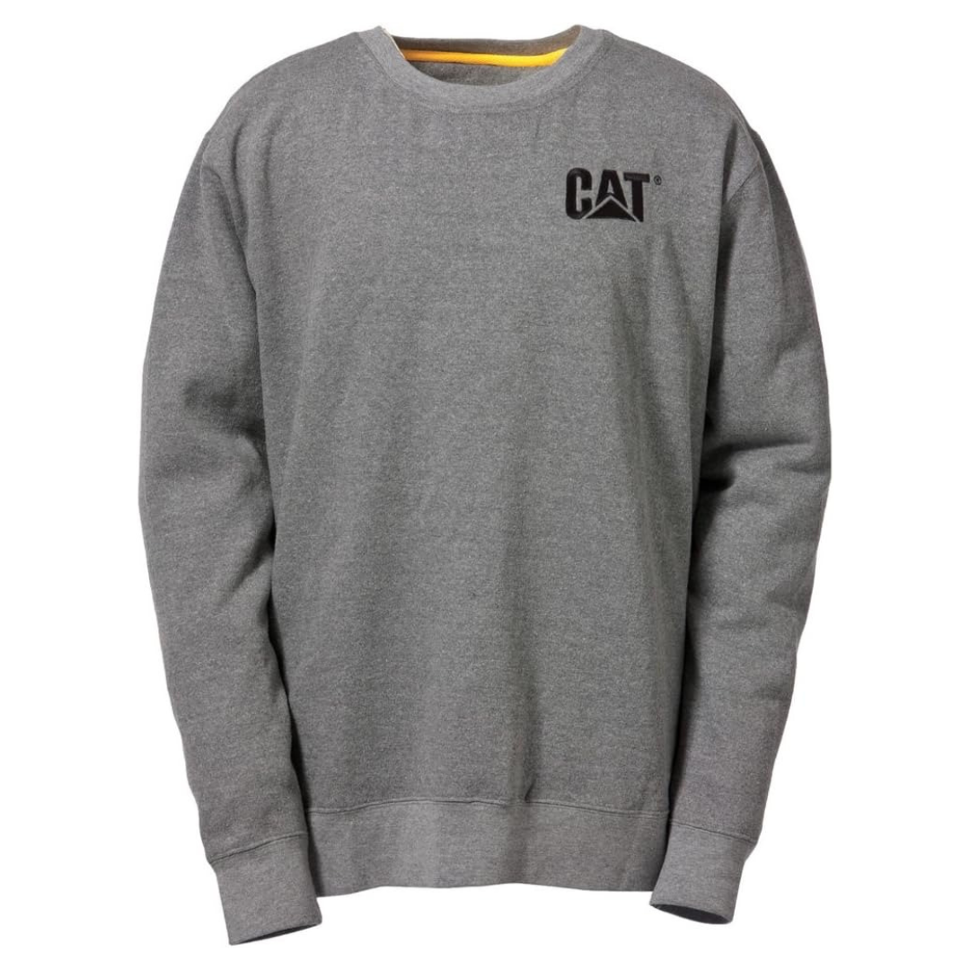 Caterpillar C1910752 Trademark Crew Neck Sweat Shirts Workwear Unisex Cottoon Grey Med