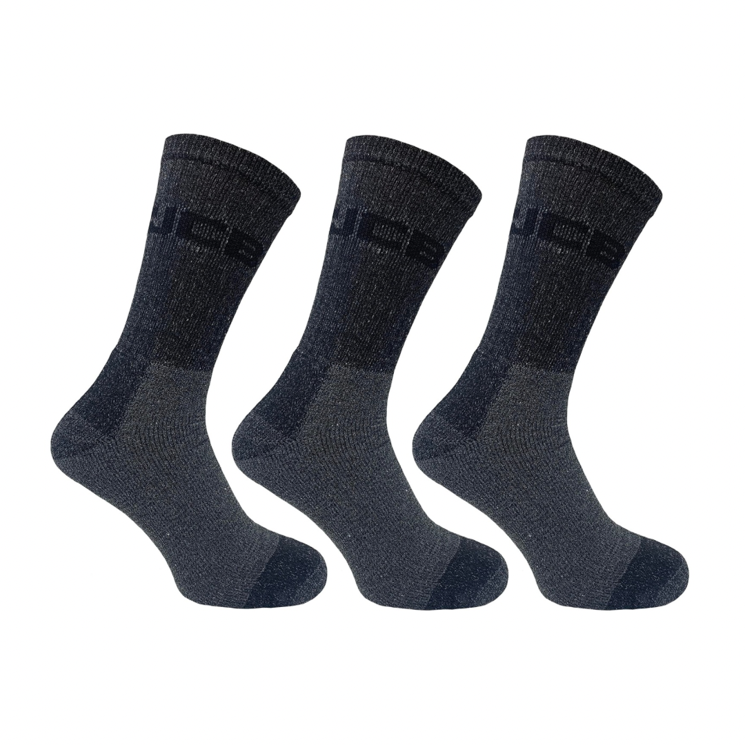 JCB - Outdoor Advantage Socks - Hiking - 3 Pack - Grey - UK 6-11 EUR 39-46