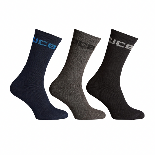 JCB - Men's Black Crew Socks | U.K. Size 6-11 | Work Socks