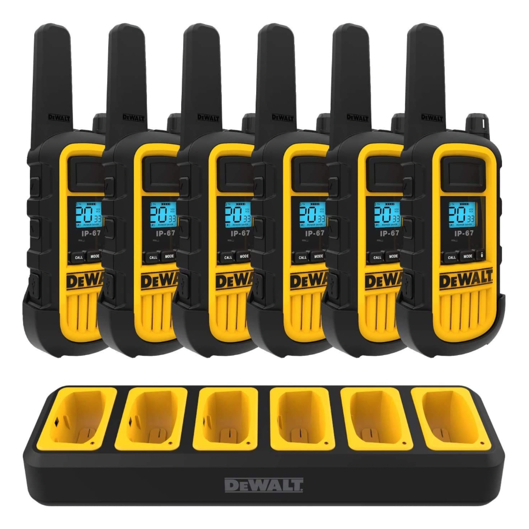 DEWALT DXPMRCH6-800 6 Port Charger for DXPMR800 Walkie Talkie Two-Way Radios - Charges 6 Walkie Talkies simultaneously