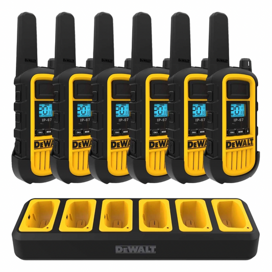 DEWALT DXPMRCH6-800 6 Port Charger for DXPMR800 Walkie Talkie Two-Way Radios - Charges 6 Walkie Talkies simultaneously