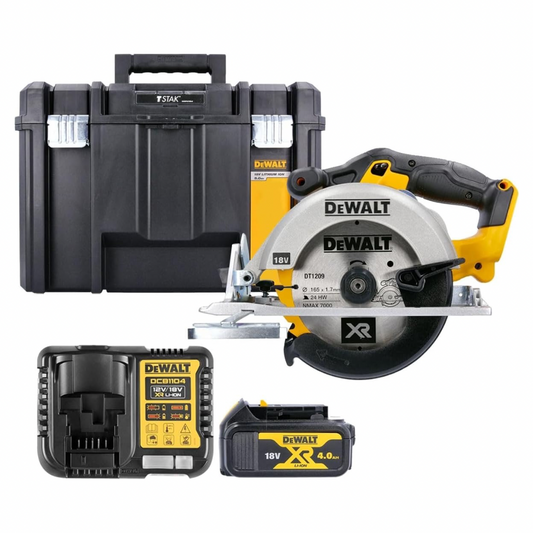 Dewalt DCS391N 18V 165mm Circular Saw with 1 x 4Ah Battery & Charger in TSTAK