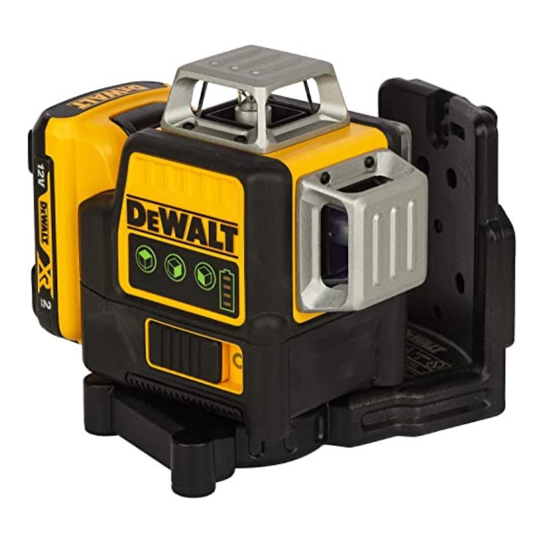 DEWALT Self Levelling Multi Line 3 x 360 Degrees Green Beam Laser 12V MAX* with Battery 2.0Ah Li-Ion and Charger Carry Case DCE089D1G