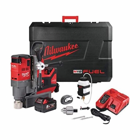 Milwaukee M18FMDP-502C 18V Magnetic Drill Press Kit (2 x 5.0Ah RedLithium-Ion Batteries, Charger & Case)