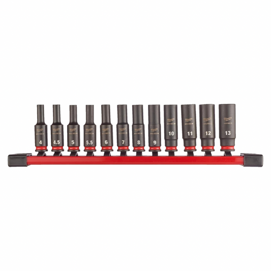 Milwaukee Shockwave 4932480453 Impact Socket Set for Impact Wrench 1/4 Inch Square 4-13 mm 20 Pieces