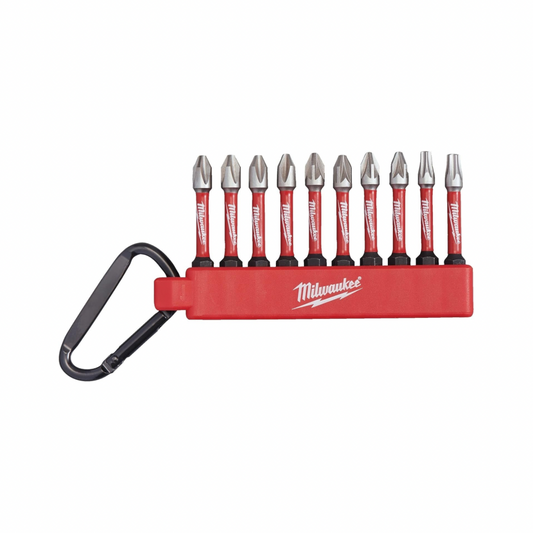 Milwaukee - Shockwave Impact Duty Screwdriver Bit Carabiner Set 10 Piece, Variety Pack